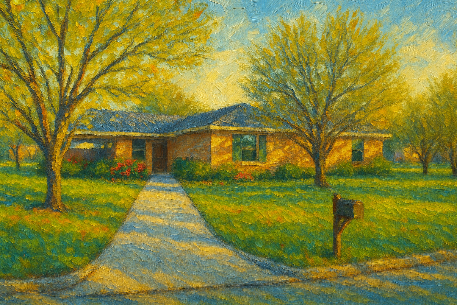 Oil painting of 1802 Calvert Rd, Brownwood, TX 76801