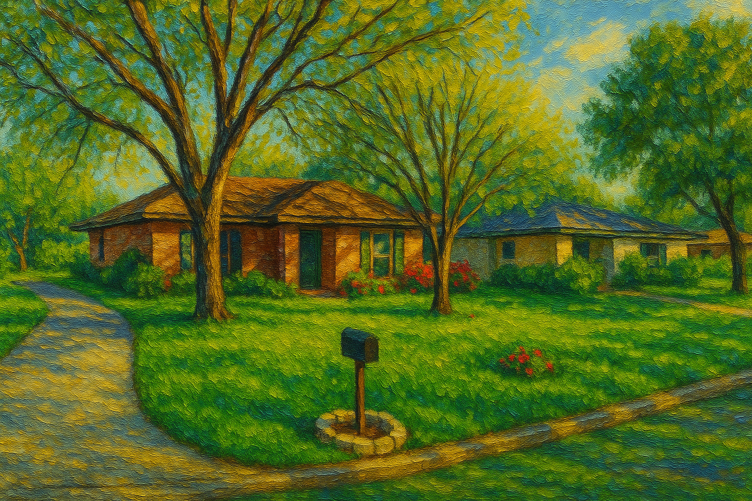 Oil painting of 1806 Calvert Rd, Brownwood, TX 76801