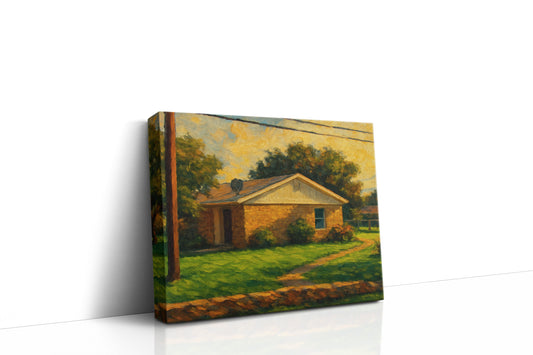 Mockup of 1809 Indian Creek Dr, Brownwood, TX 76801 oil painting on canvas