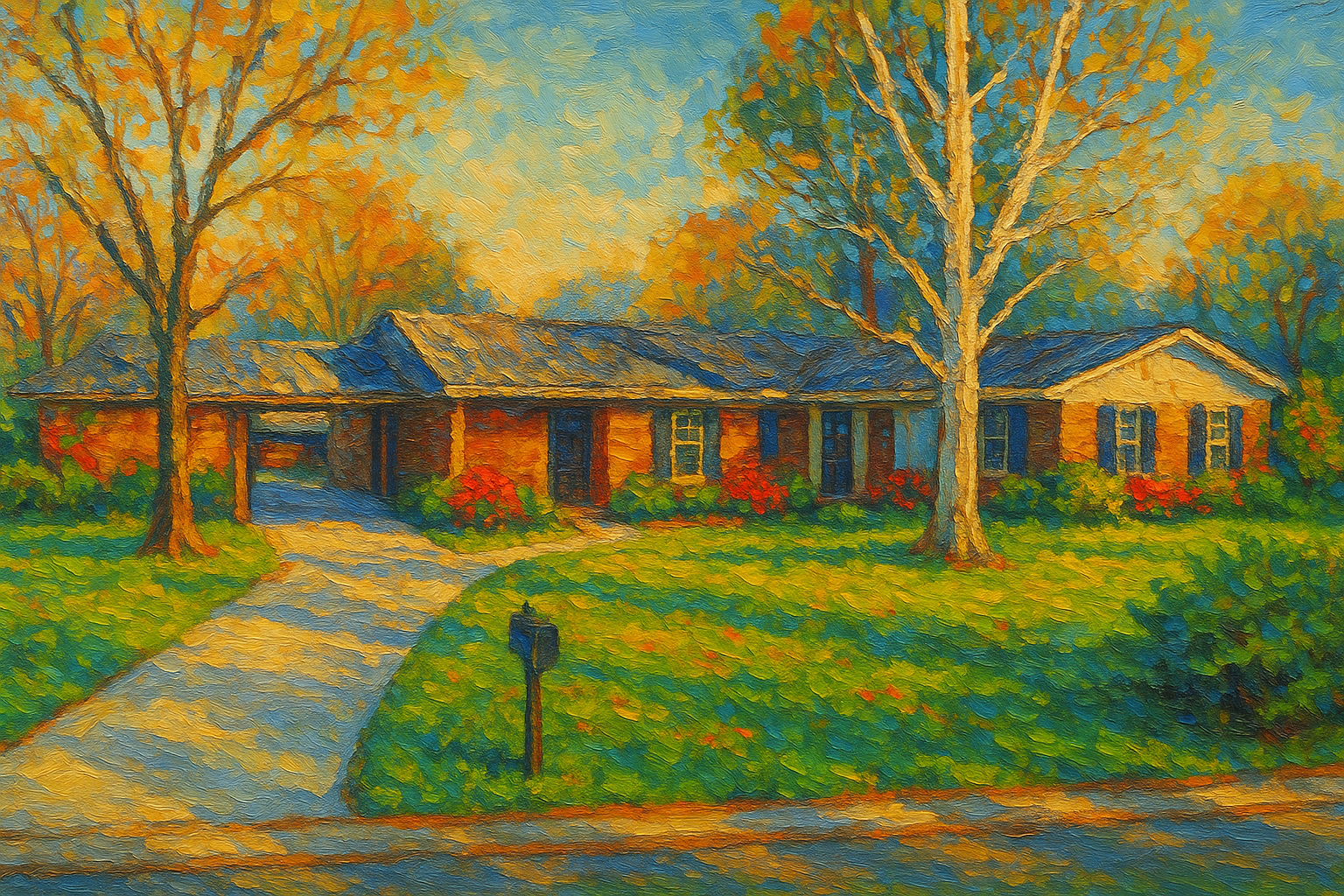 Oil painting of 1904 Calvert Rd, Brownwood, TX 76801