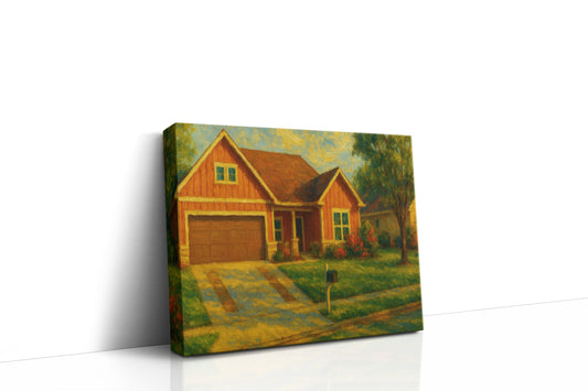 Mockup of 1908 Duckhorn Dr, Brownwood, TX 76801 oil painting on canvas