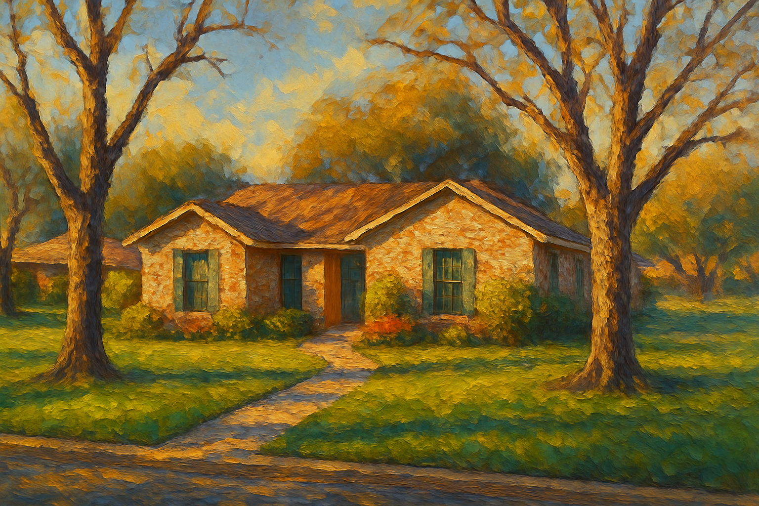 Oil painting of 1 Dixie Ct, Brownwood, TX 76801