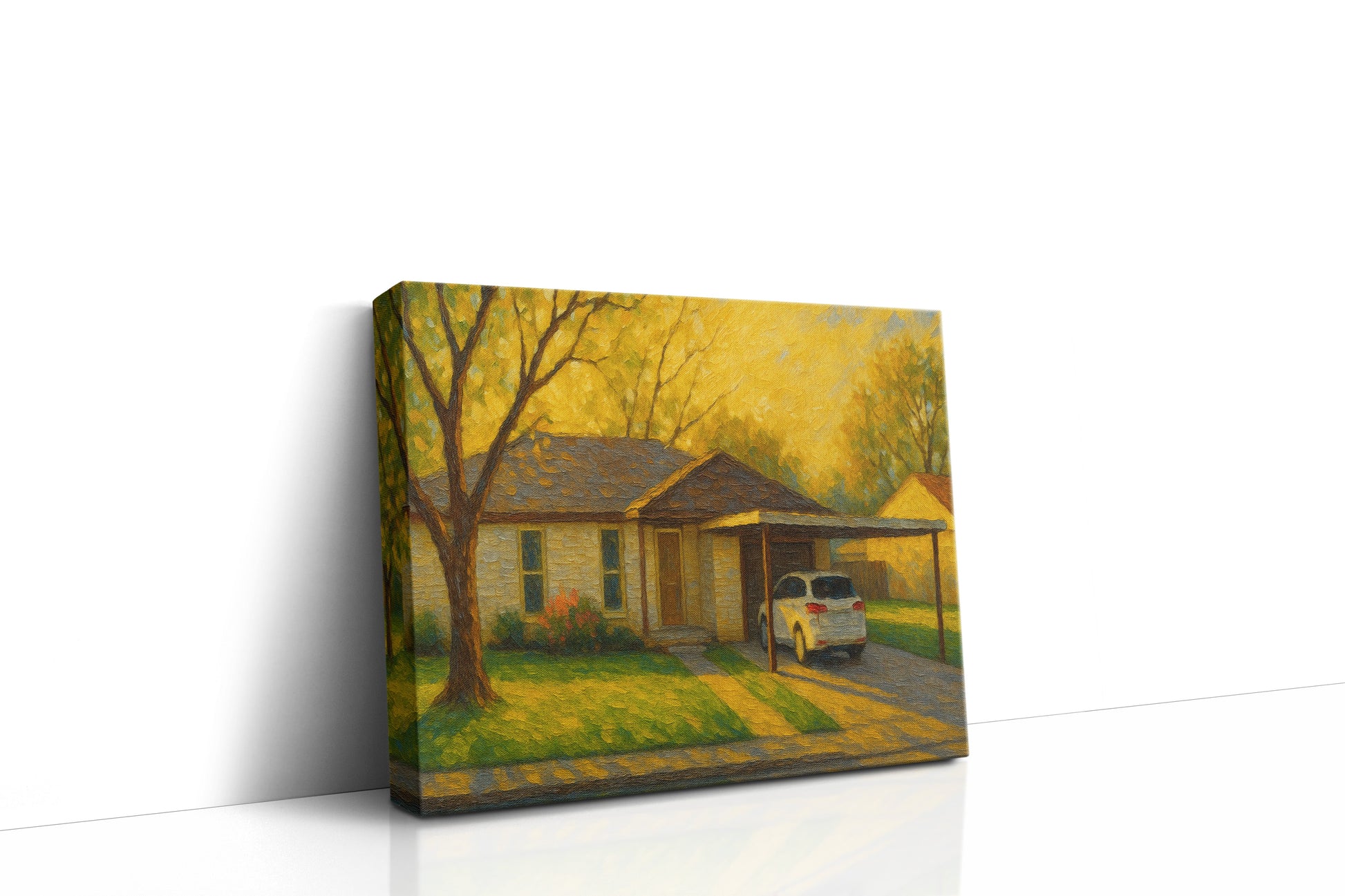 Mockup of 2001 Sierra Dr, Brownwood, TX 76801 oil painting on canvas