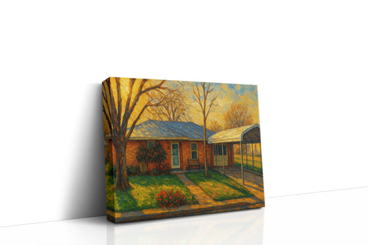 Mockup of 2003 Sierra Dr, Brownwood, TX 76801 oil painting on canvas