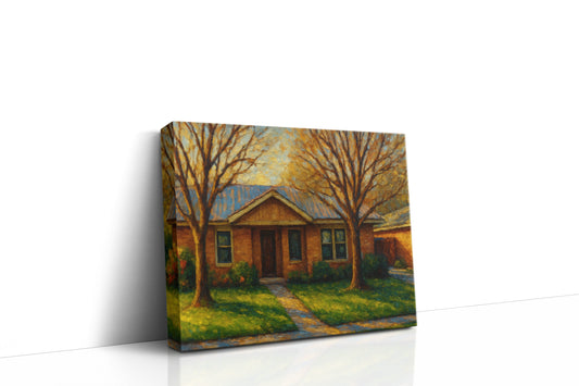 Mockup of 2005 Sierra Dr, Brownwood, TX 76801 oil painting on canvas