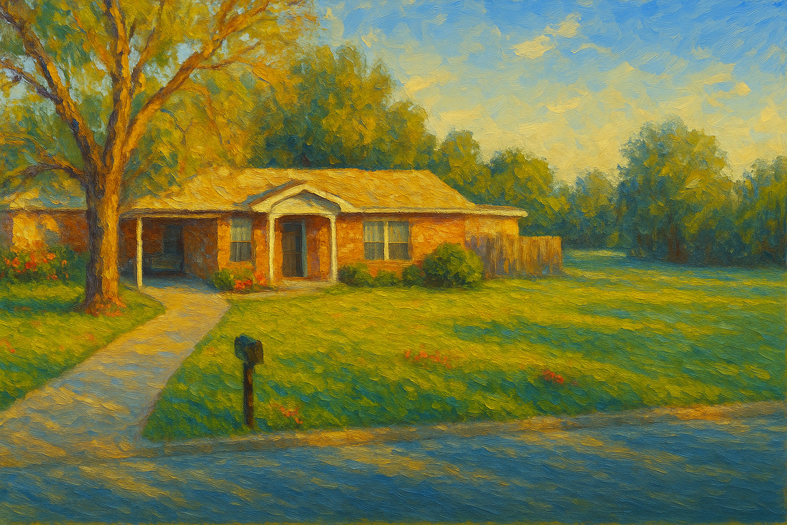 Oil painting of 2110 Calvert Rd, Brownwood, TX 76801