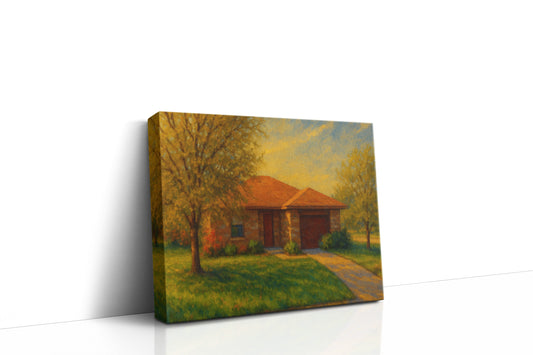 Mockup of 2301 Carriage Ln, Brownwood, TX 76801 oil painting on canvas