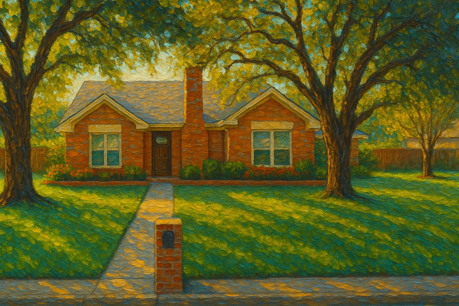 Oil painting of 2800 Good Shepherd Dr, Brownwood, TX 76801