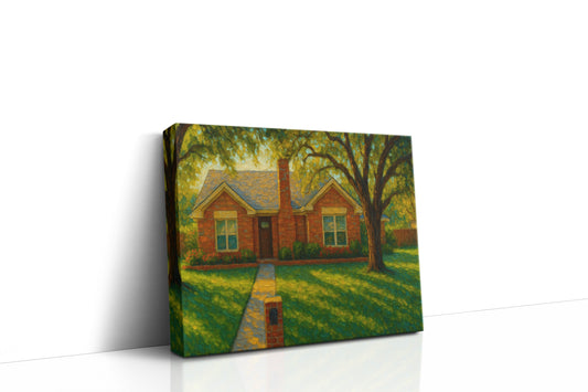 Mockup of 2800 Good Shepherd Dr, Brownwood, TX 76801 oil painting on canvas