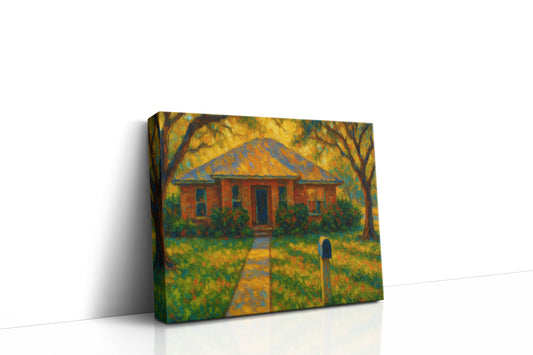 Mockup of 2814 Good Shepherd Dr, Brownwood, TX 76801 oil painting on canvas