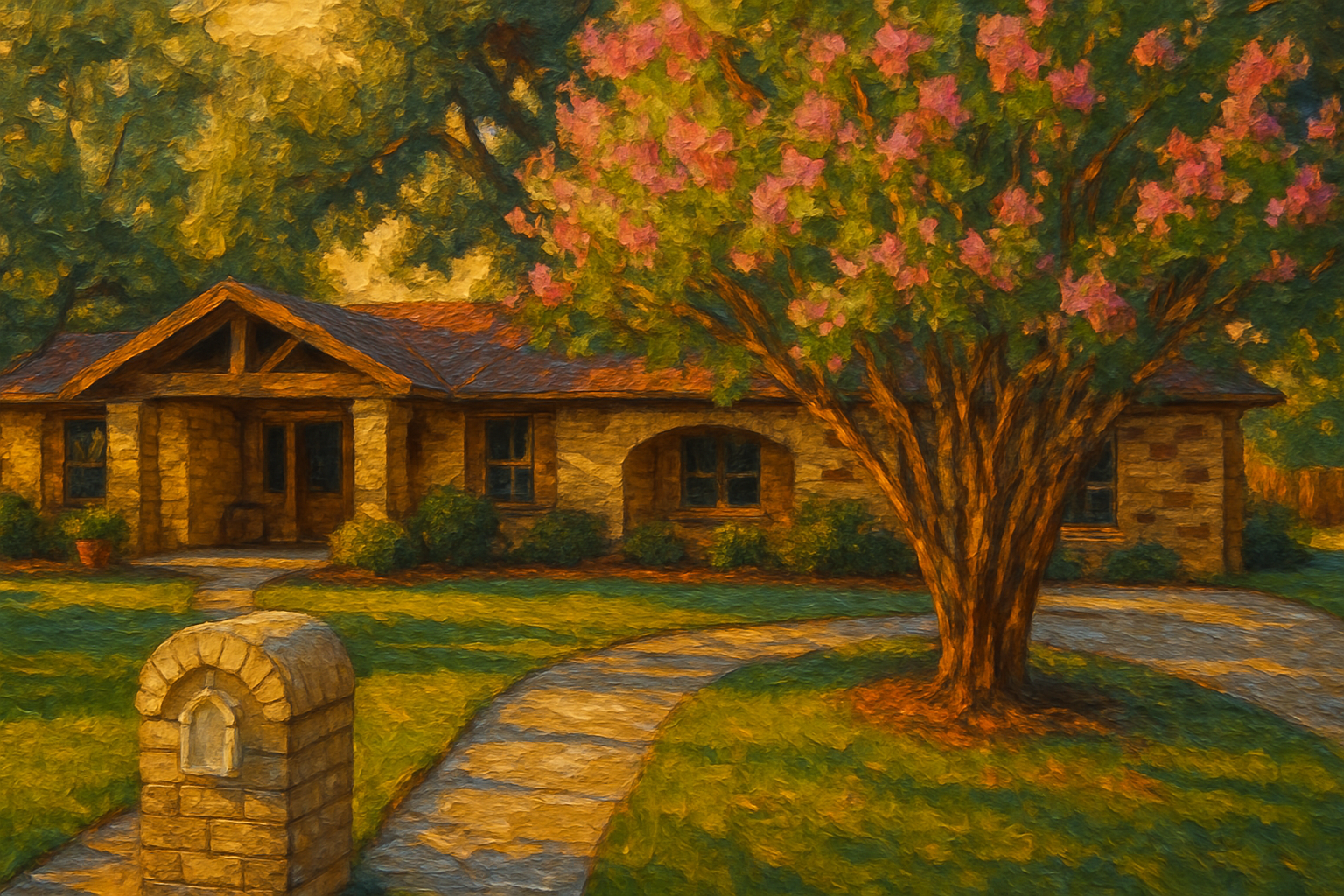 Oil painting of 3001 Asbury St, Brownwood, TX 76801