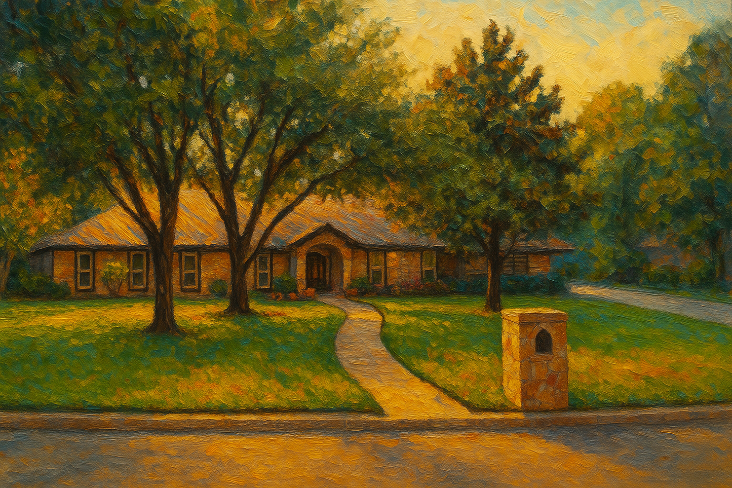 Oil painting of 3002 Asbury St, Brownwood, TX 76801