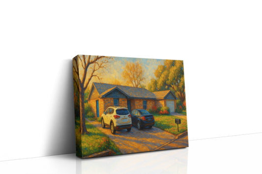 Mockup of 3505 Surrey Ln, Brownwood, TX 76801 oil painting on canvas