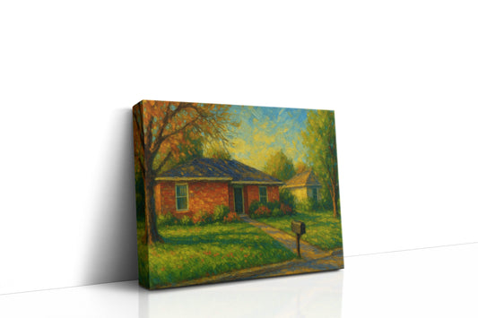 Mockup of 3509 Surrey Ln, Brownwood, TX 76801 oil painting on canvas