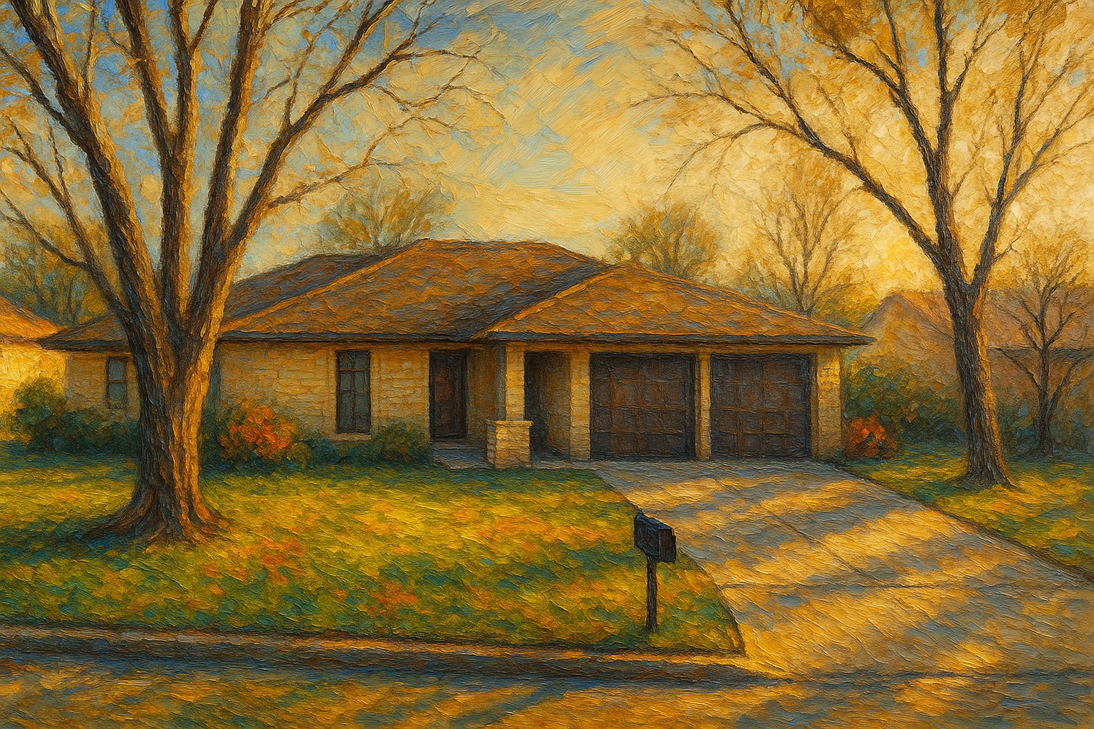 Oil painting of 3604 Surrey Ln, Brownwood, TX 76801