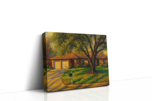 Mockup of 3605 Surrey Ln, Brownwood, TX 76801 oil painting on canvas