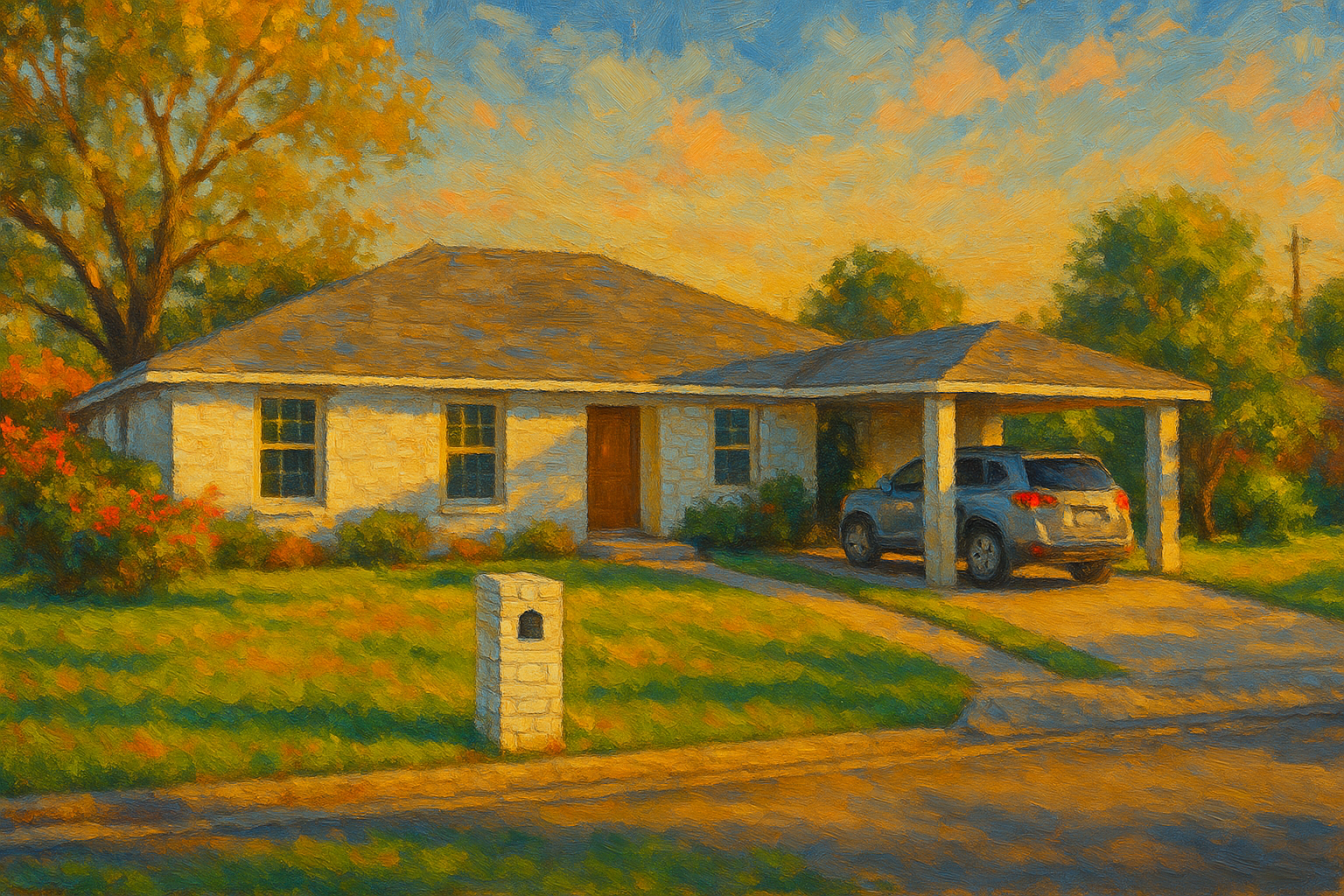 Oil painting of 3605 Wagon Wheel Ln, Brownwood, TX 76801