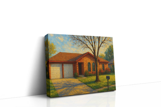 Mockup of 3606 Surrey Ln, Brownwood, TX 76801 oil painting on canvas