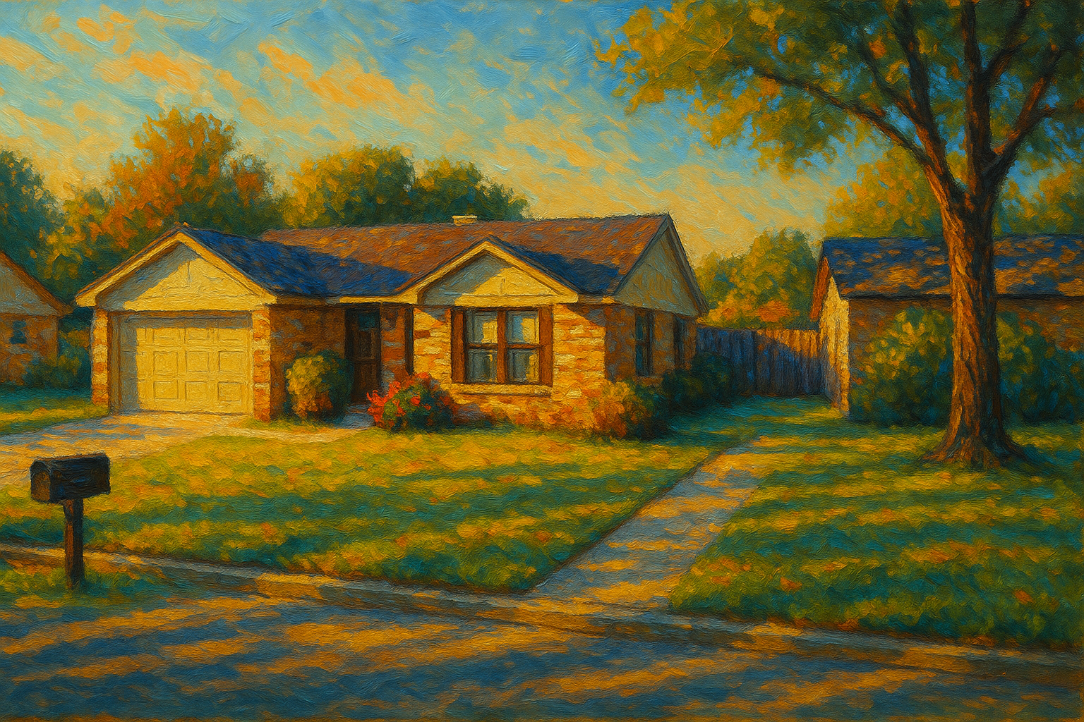 Oil painting of 3607 Arrowhead Dr, Brownwood, TX 76801