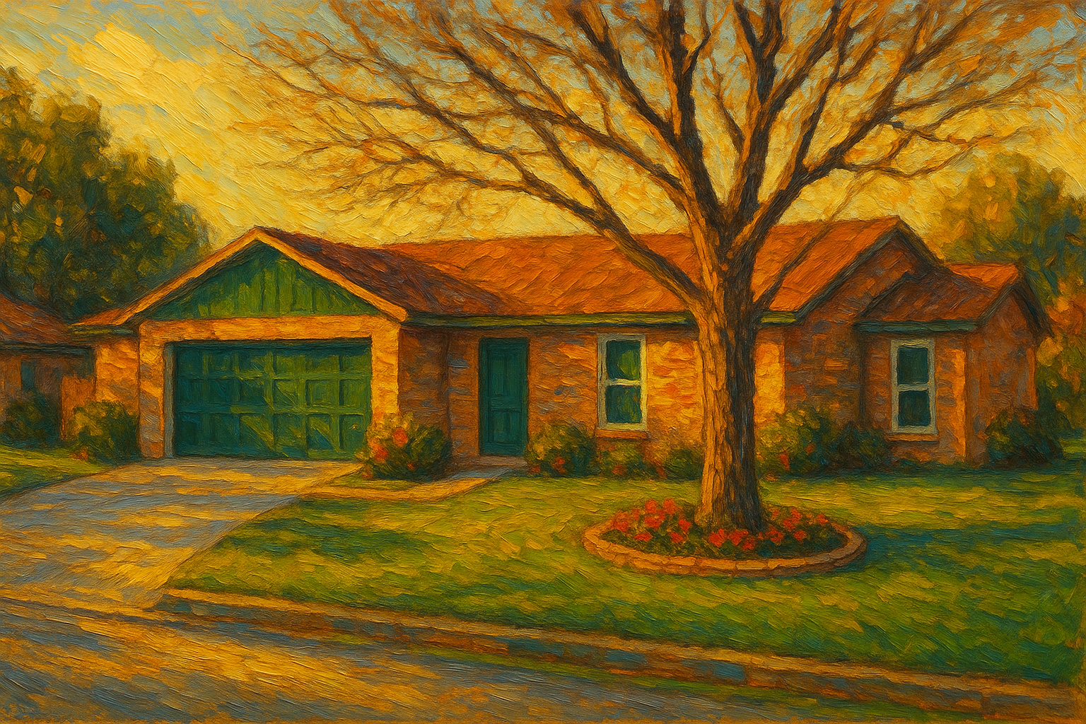 Oil painting of 3607 Surrey Ln, Brownwood, TX 76801