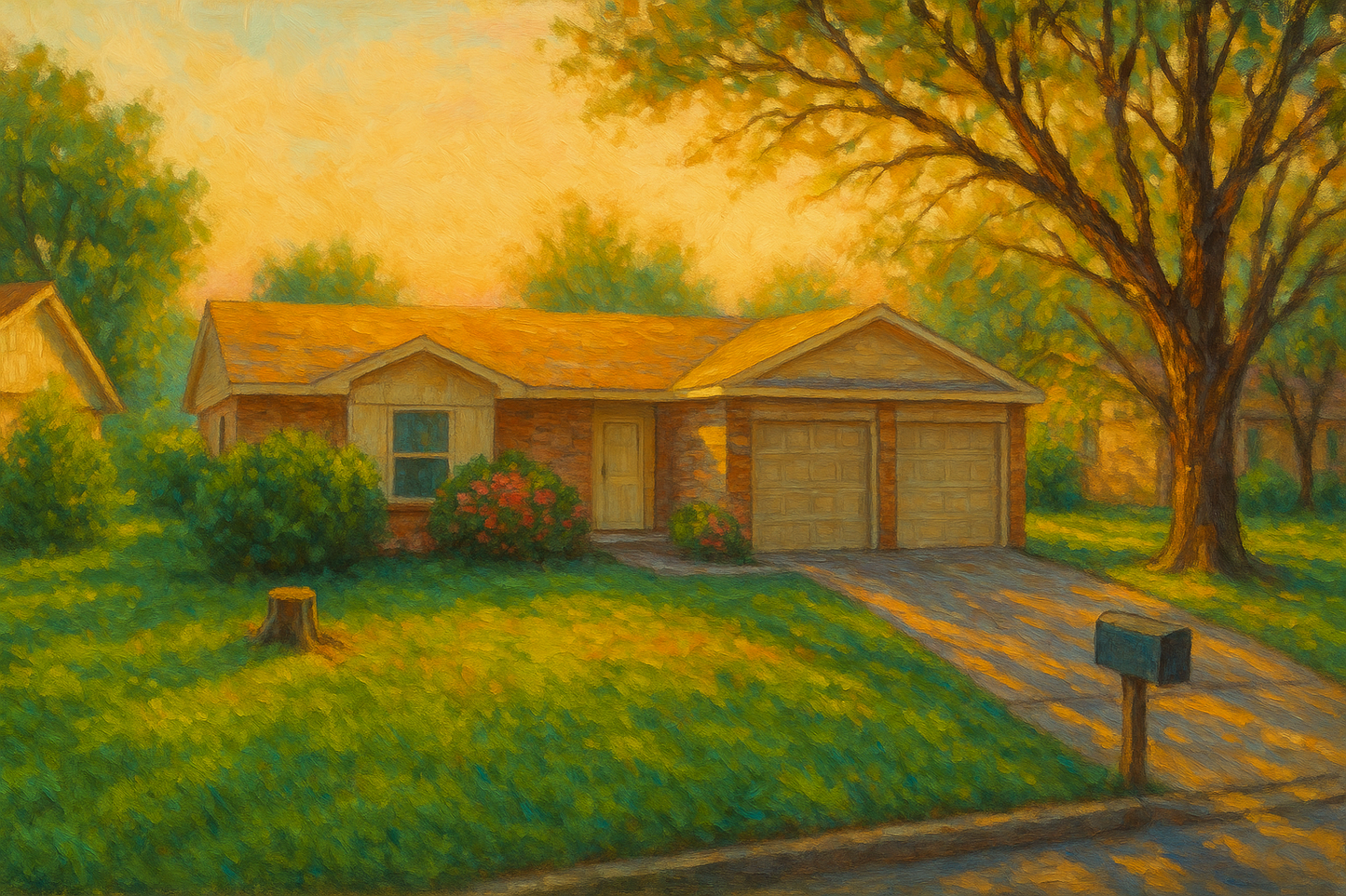 Oil painting of 3610 Arrowhead Dr, Brownwood, TX 76801