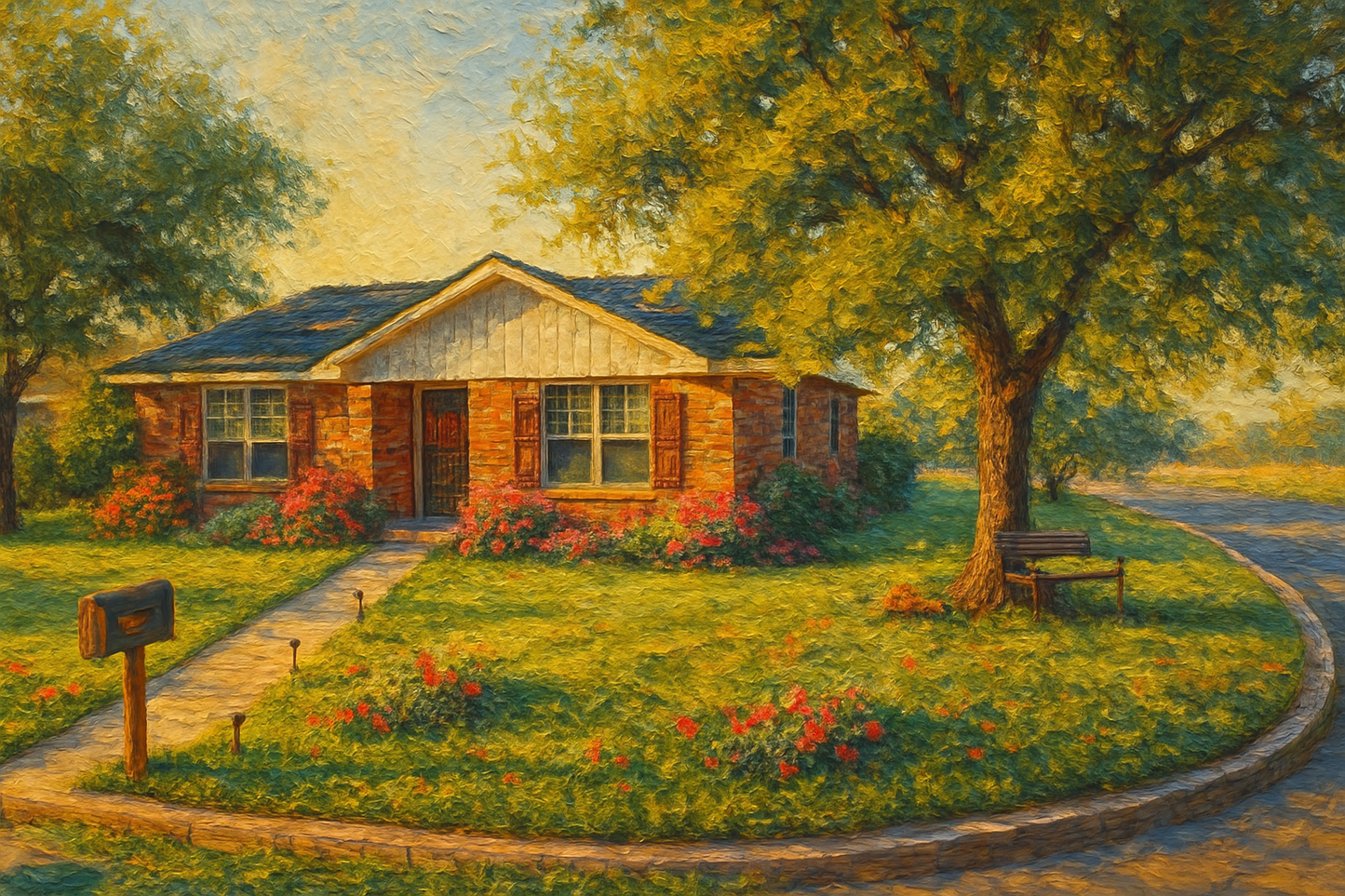 Oil painting of 3613 Surrey Ln, Brownwood, TX 76801