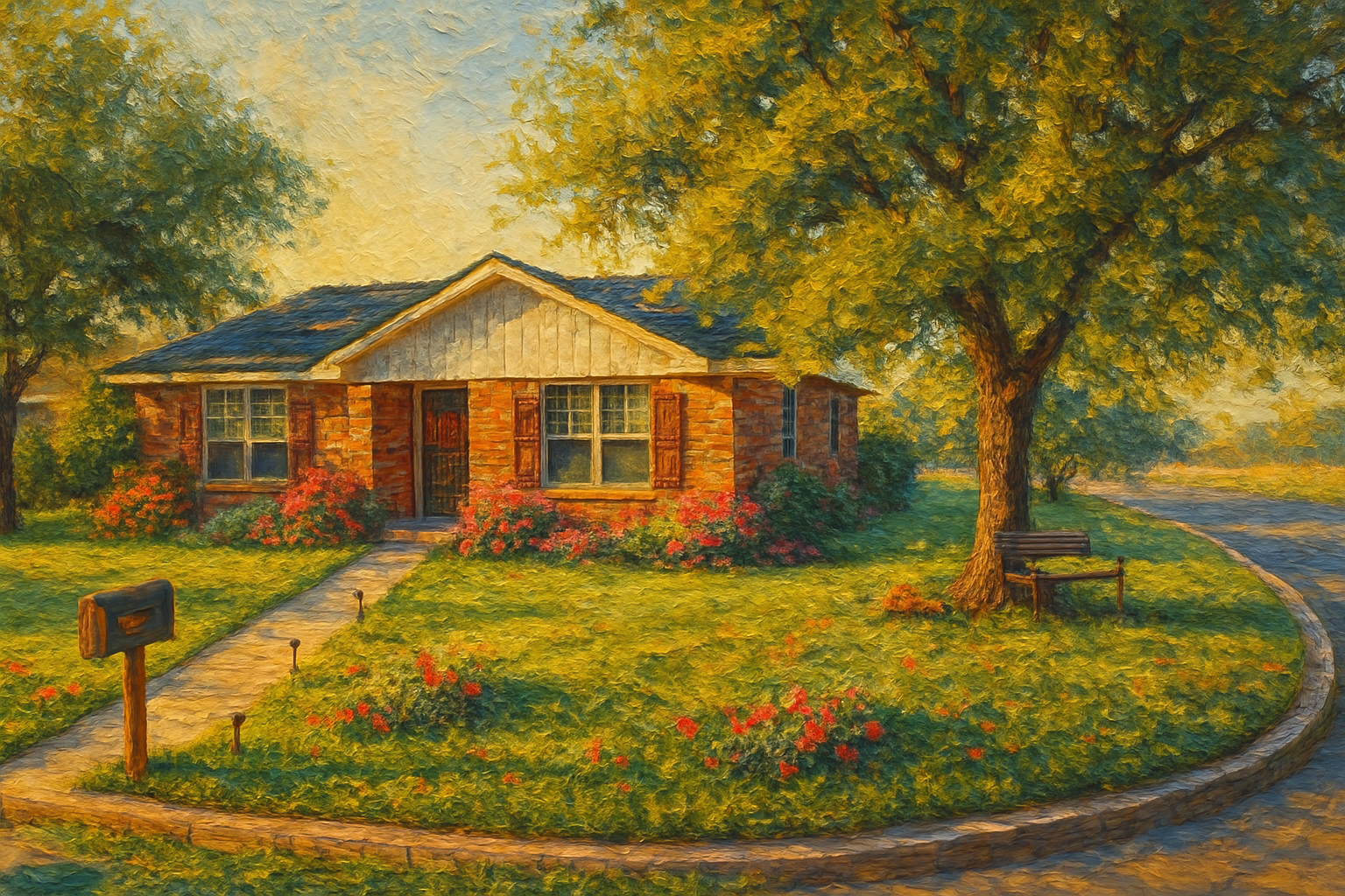Oil painting of 3613 Surrey Ln, Brownwood, TX 76801