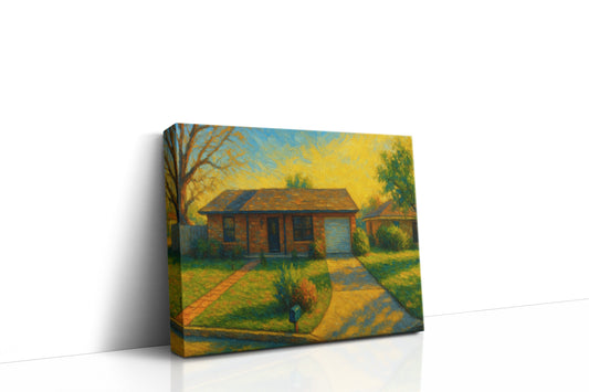 Mockup of 3614 Surrey Ln, Brownwood, TX 76801 oil painting on canvas