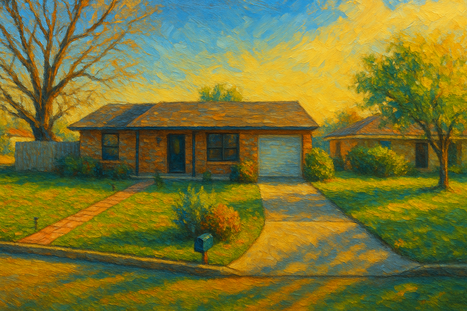 Oil painting of 3614 Surrey Ln, Brownwood, TX 76801