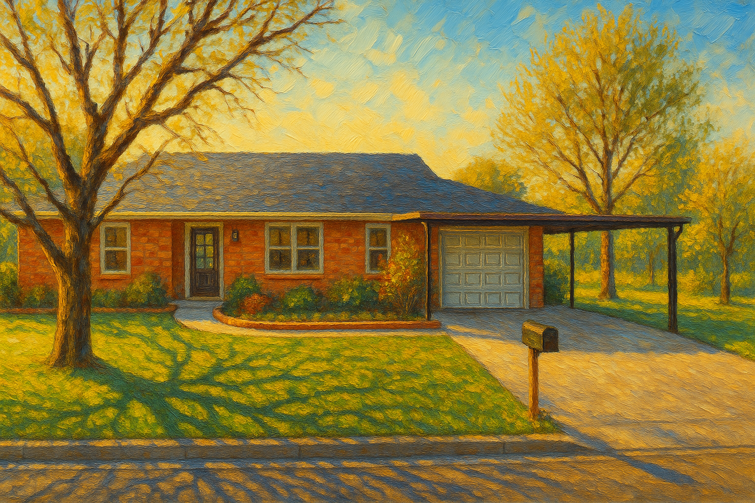 Oil painting of 4101 River Oaks Dr, Brownwood, TX 76801