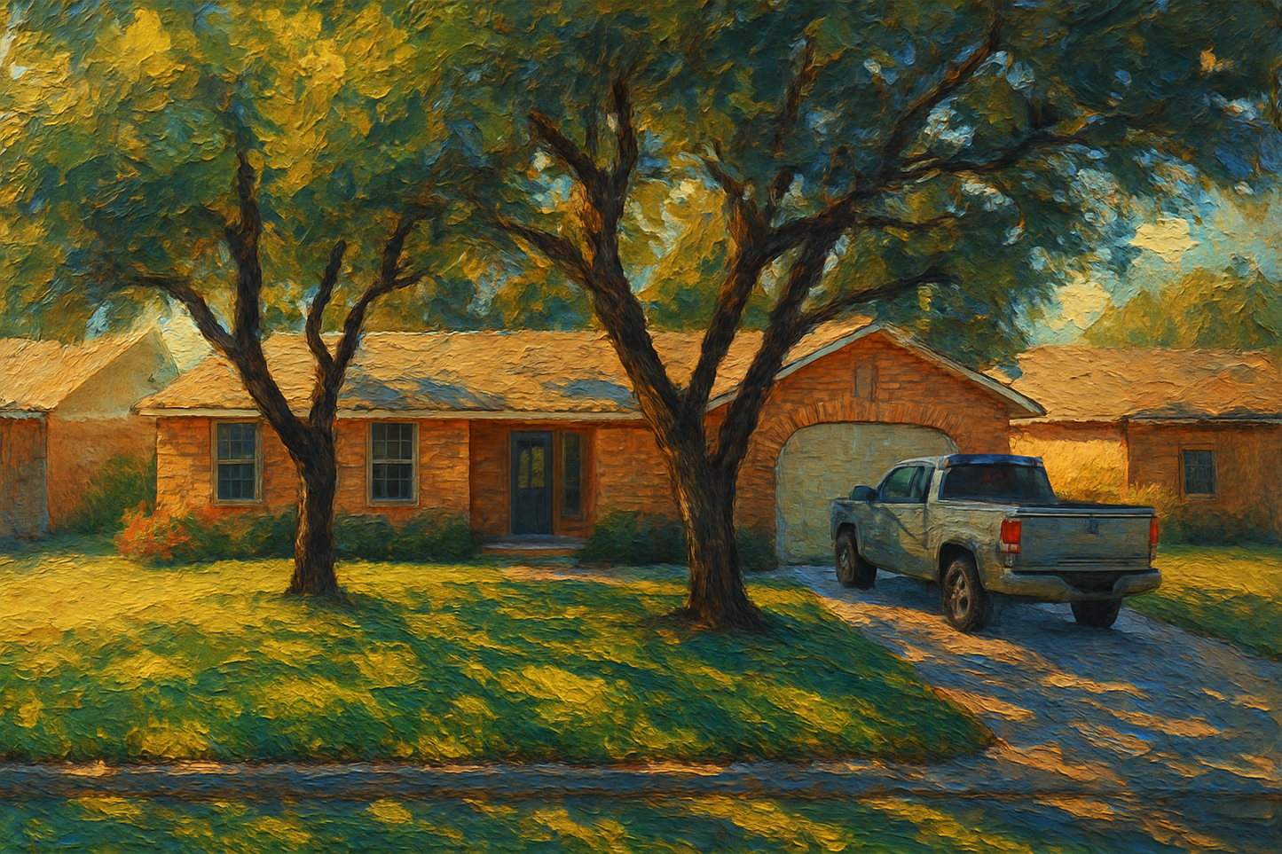 Oil painting of 4107 9th St, Brownwood, TX 76801