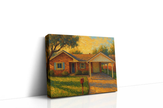 Mockup of 4201 9th St, Brownwood, TX 76801 oil painting on canvas
