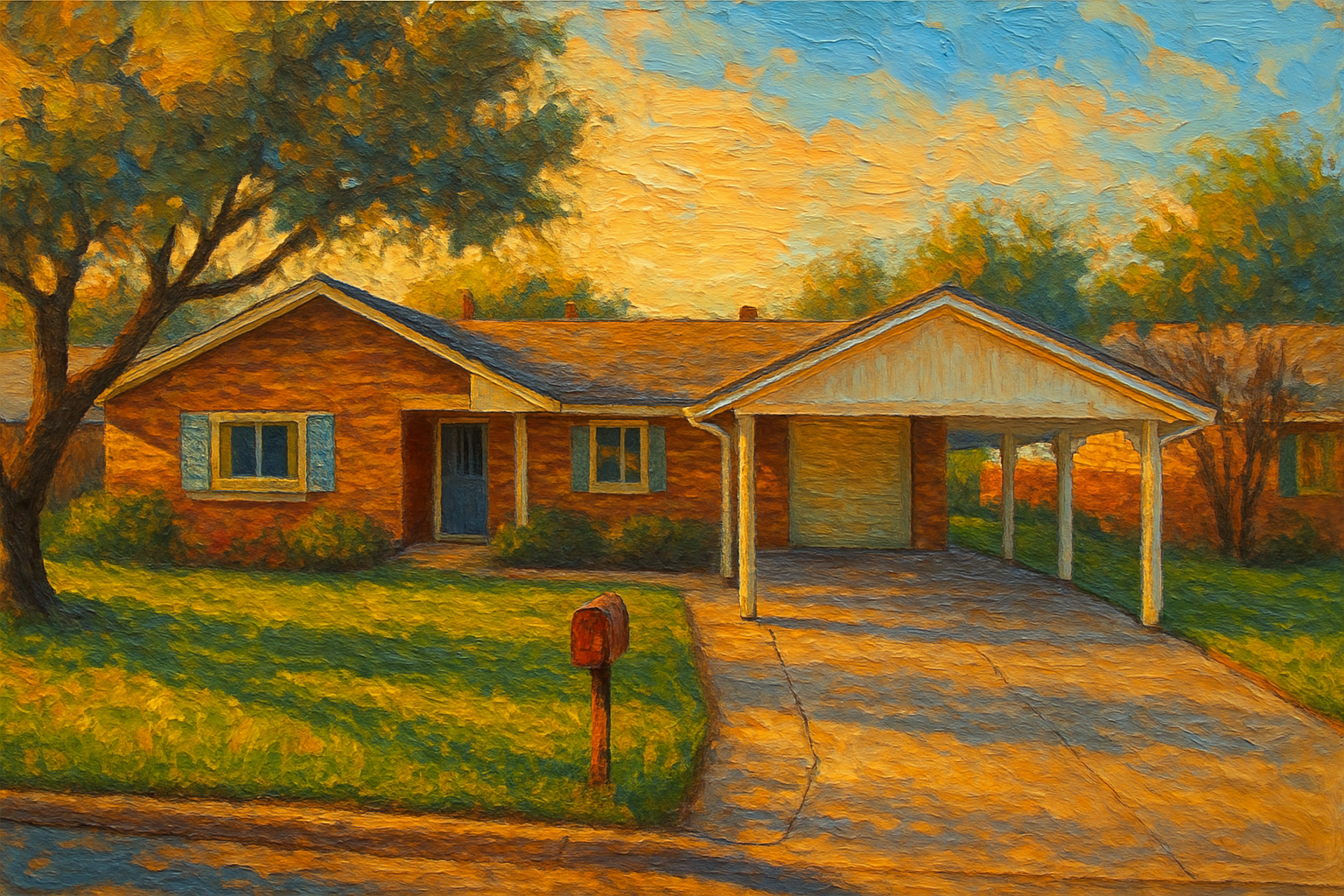 Oil painting of 4201 9th St, Brownwood, TX 76801