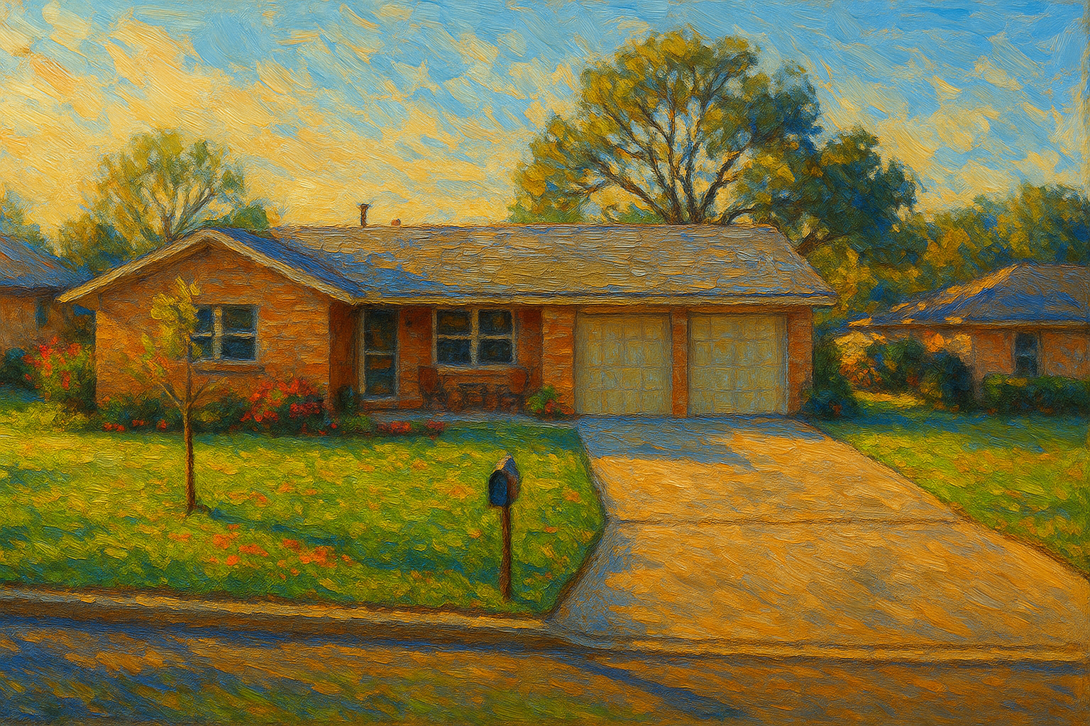 Oil painting of 4205 9th St, Brownwood, TX 76801