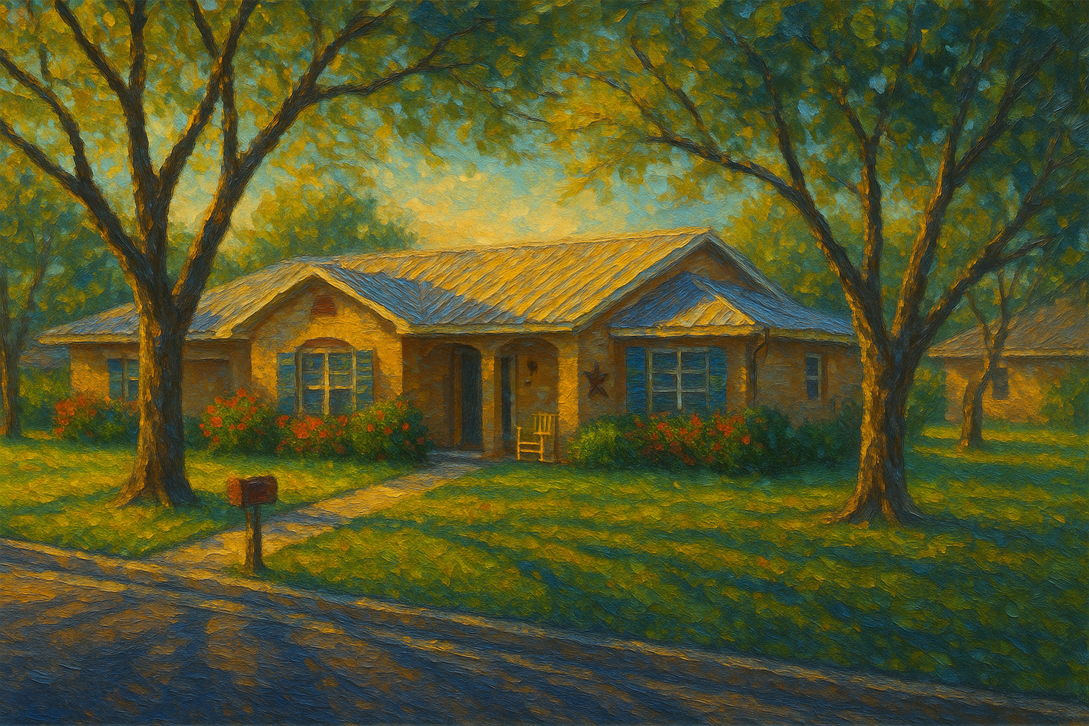Oil painting of 4207 9th St, Brownwood, TX 76801