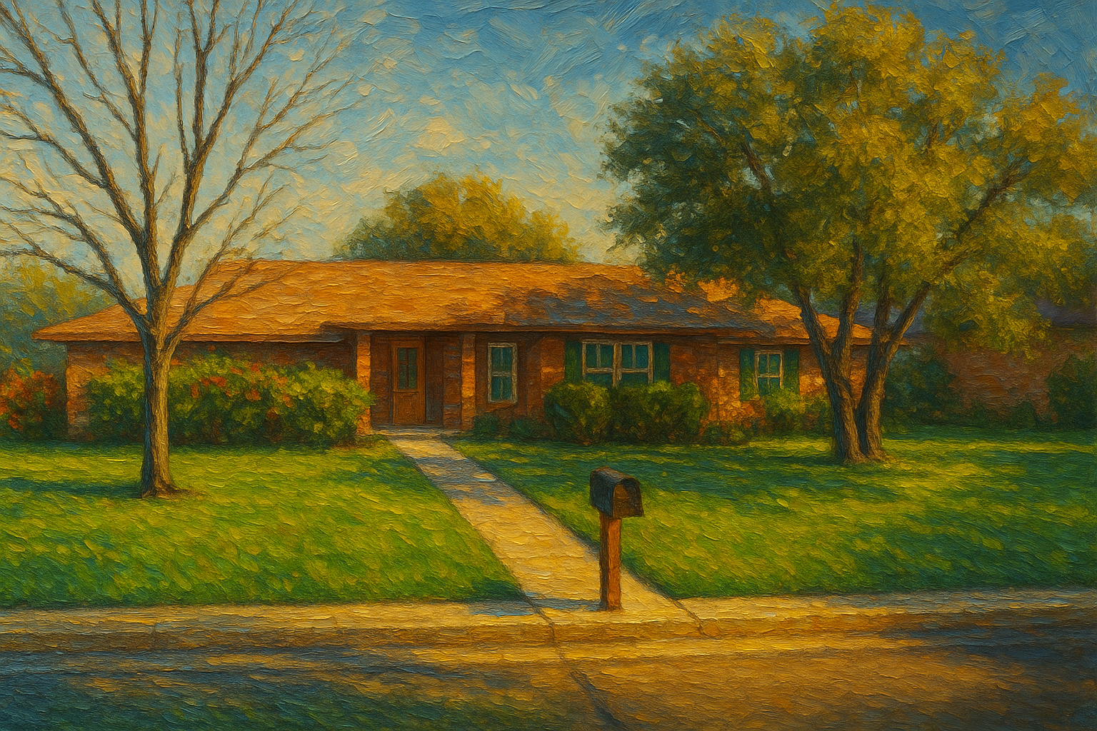Oil painting of 4402 River Oaks Dr, Brownwood, TX 76801