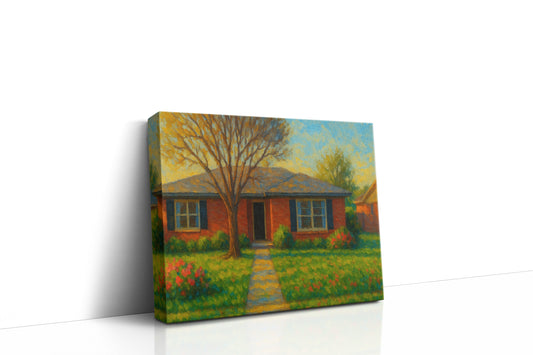Mockup of 4404 Delwood Dr, Brownwood, TX 76801 oil painting on canvas