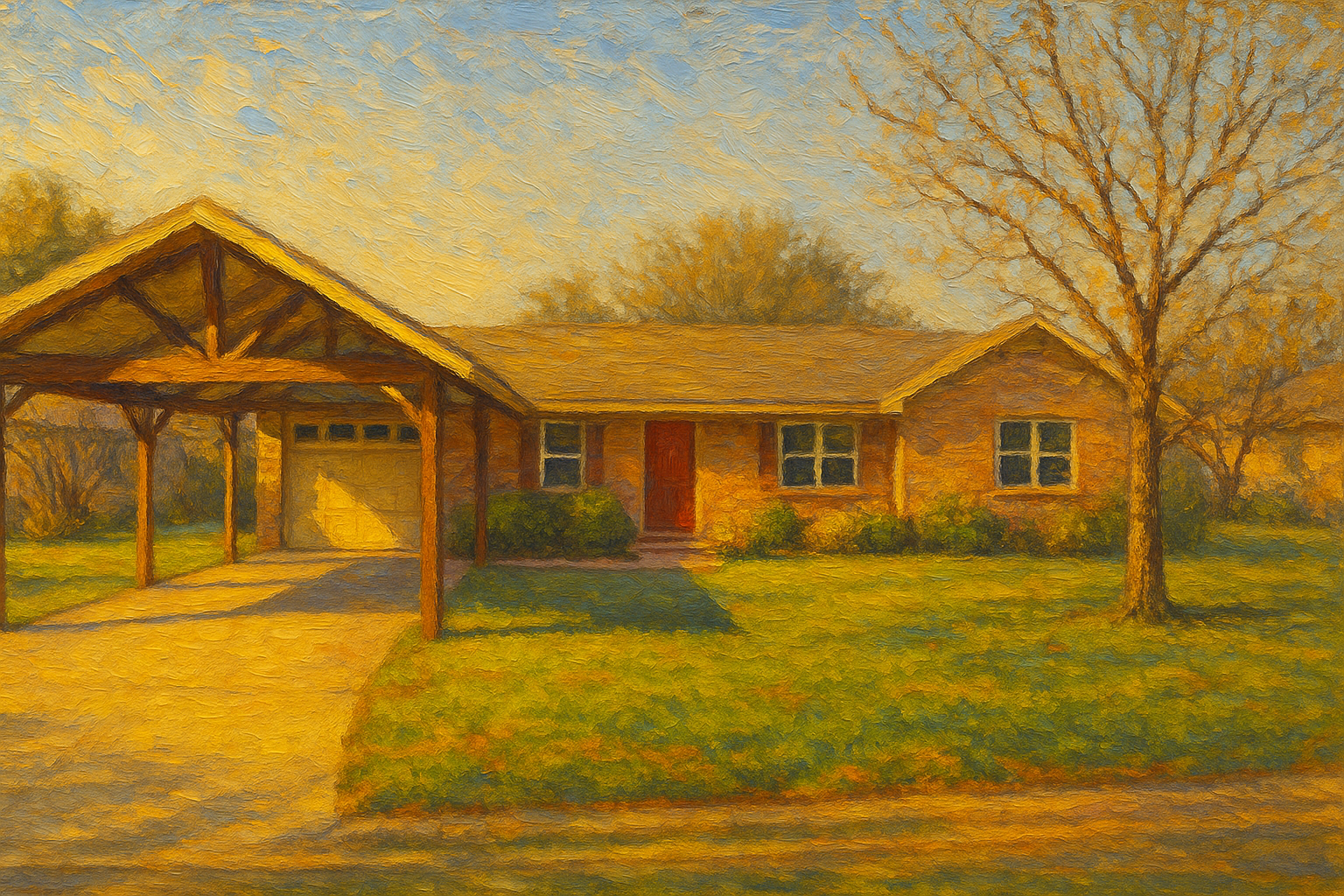 Oil painting of 4404 Rosewood Dr, Brownwood, TX 76801