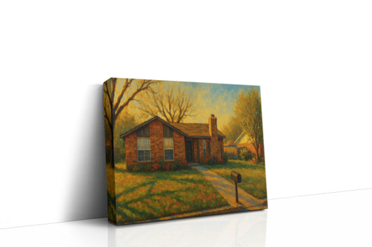 Mockup of 4405 Delwood Dr, Brownwood, TX 76801 oil painting on canvas