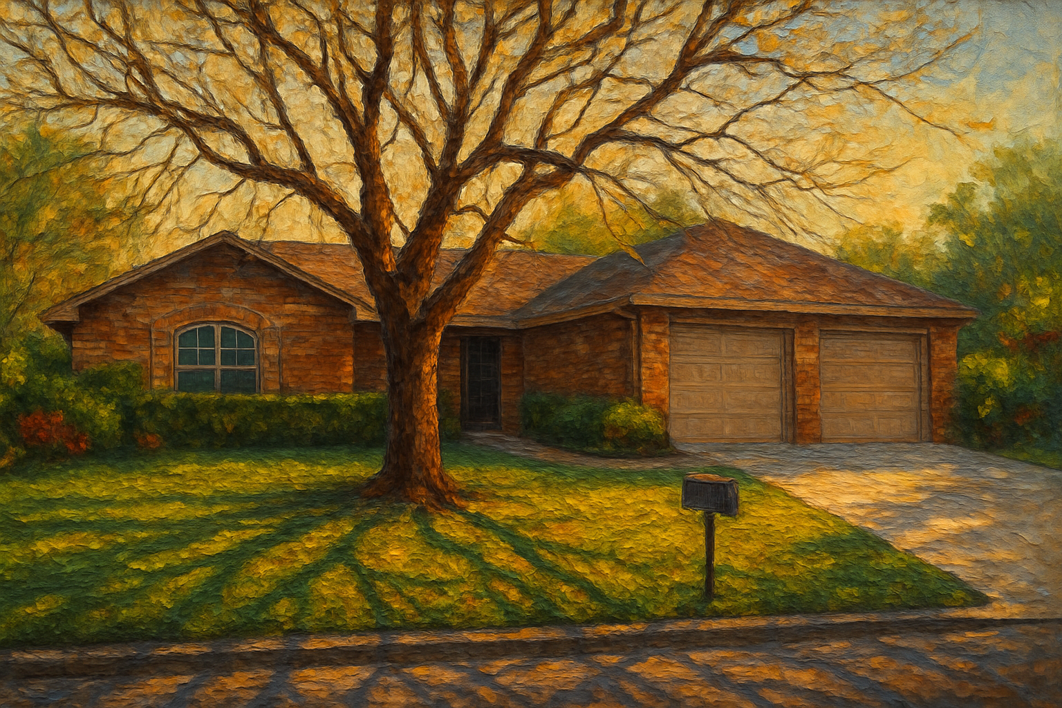 Oil painting of 4405 Rosewood Dr, Brownwood, TX 76801