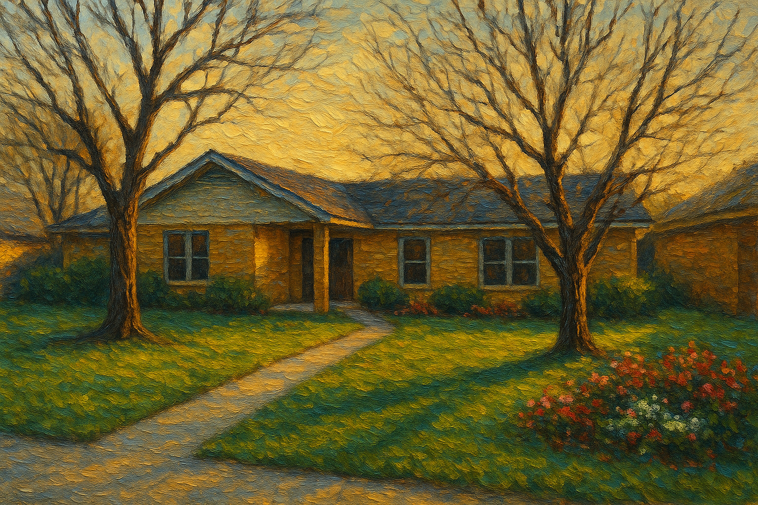 Oil painting of 4406 Rosewood Dr, Brownwood, TX 76801