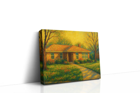 Mockup of 4407 Delwood Dr, Brownwood, TX 76801 oil painting on canvas