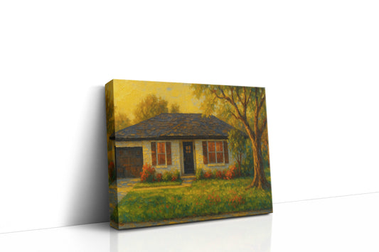Mockup of 4410 Delwood Dr, Brownwood, TX 76801 oil painting on canvas
