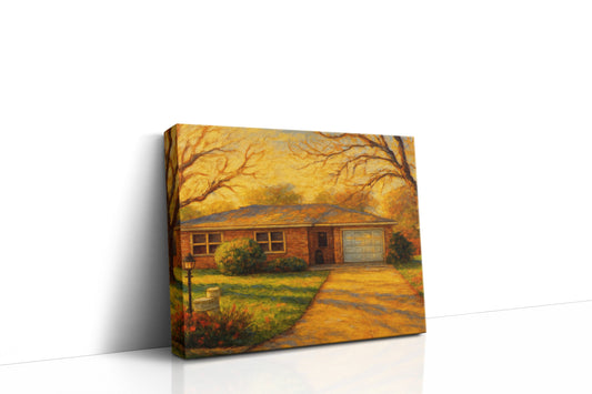Mockup of 4411 Delwood Dr, Brownwood, TX 76801 oil painting on canvas