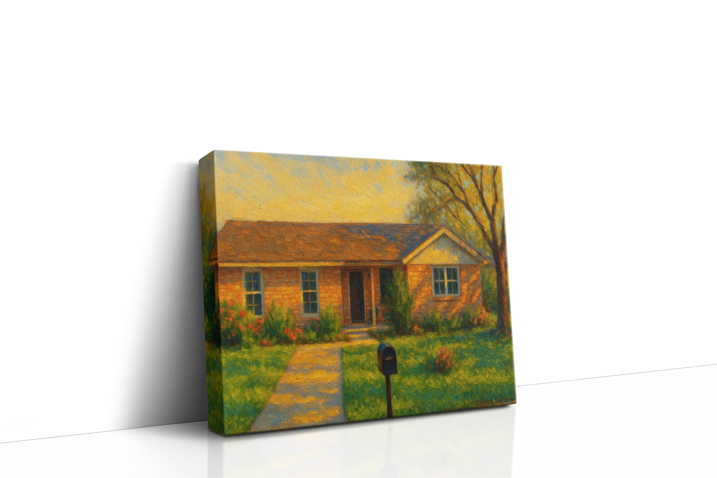 Mockup of 4414 Delwood Dr, Brownwood, TX 76801 oil painting on canvas