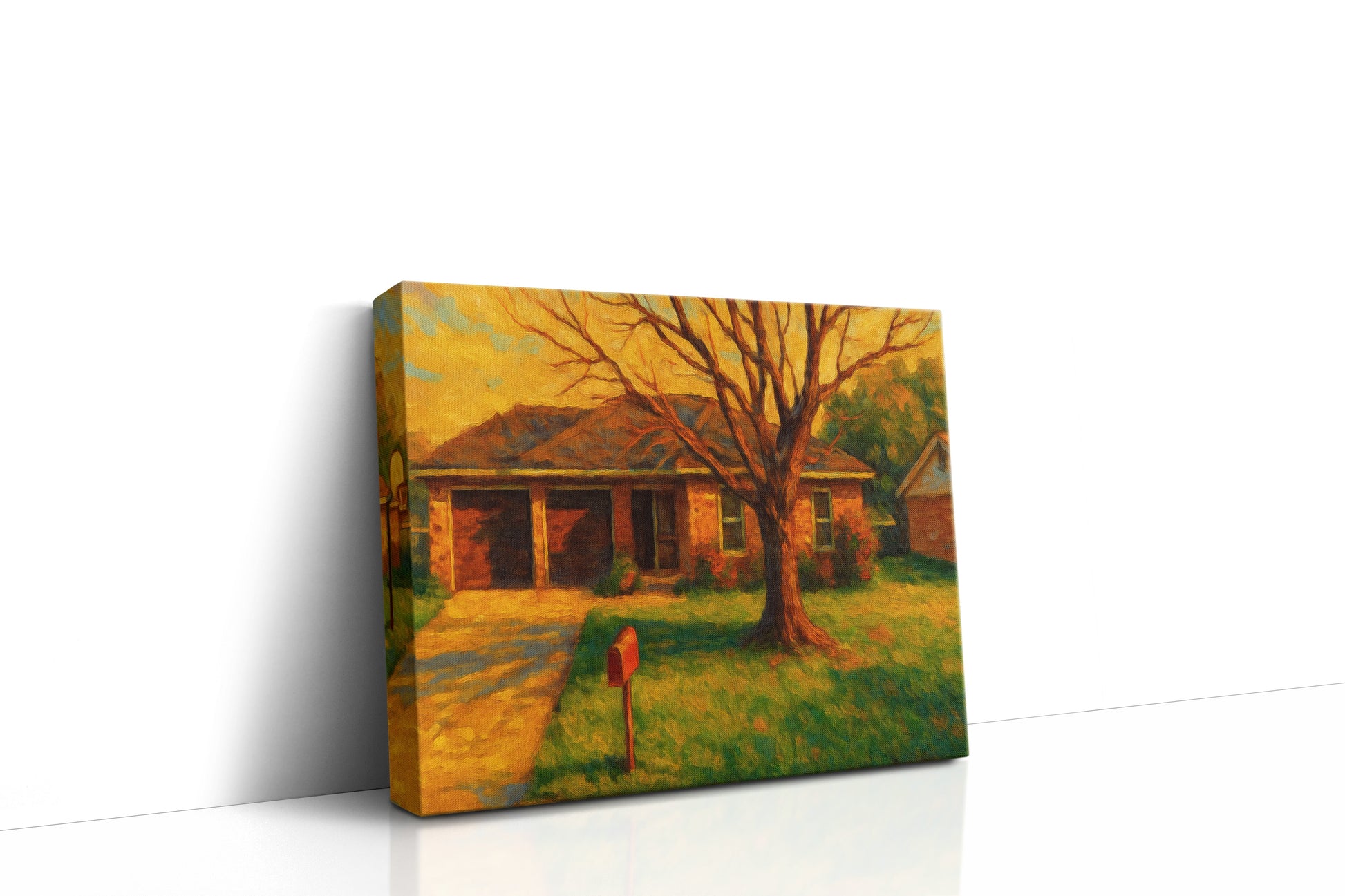 Mockup of 4416 Delwood Dr, Brownwood, TX 76801 oil painting on canvas