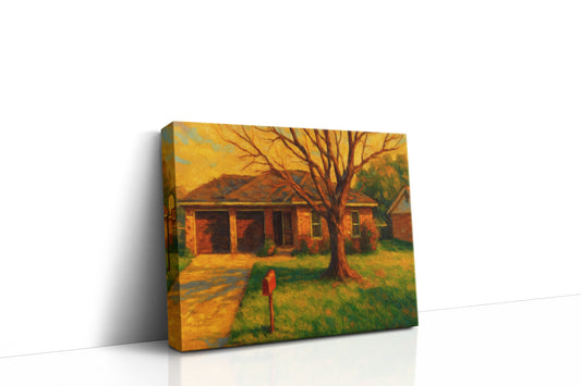 Mockup of 4416 Delwood Dr, Brownwood, TX 76801 oil painting on canvas
