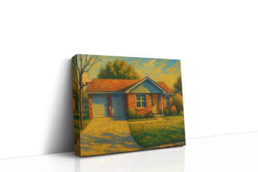 Mockup of 4418 Delwood Dr, Brownwood, TX 76801 oil painting on canvas