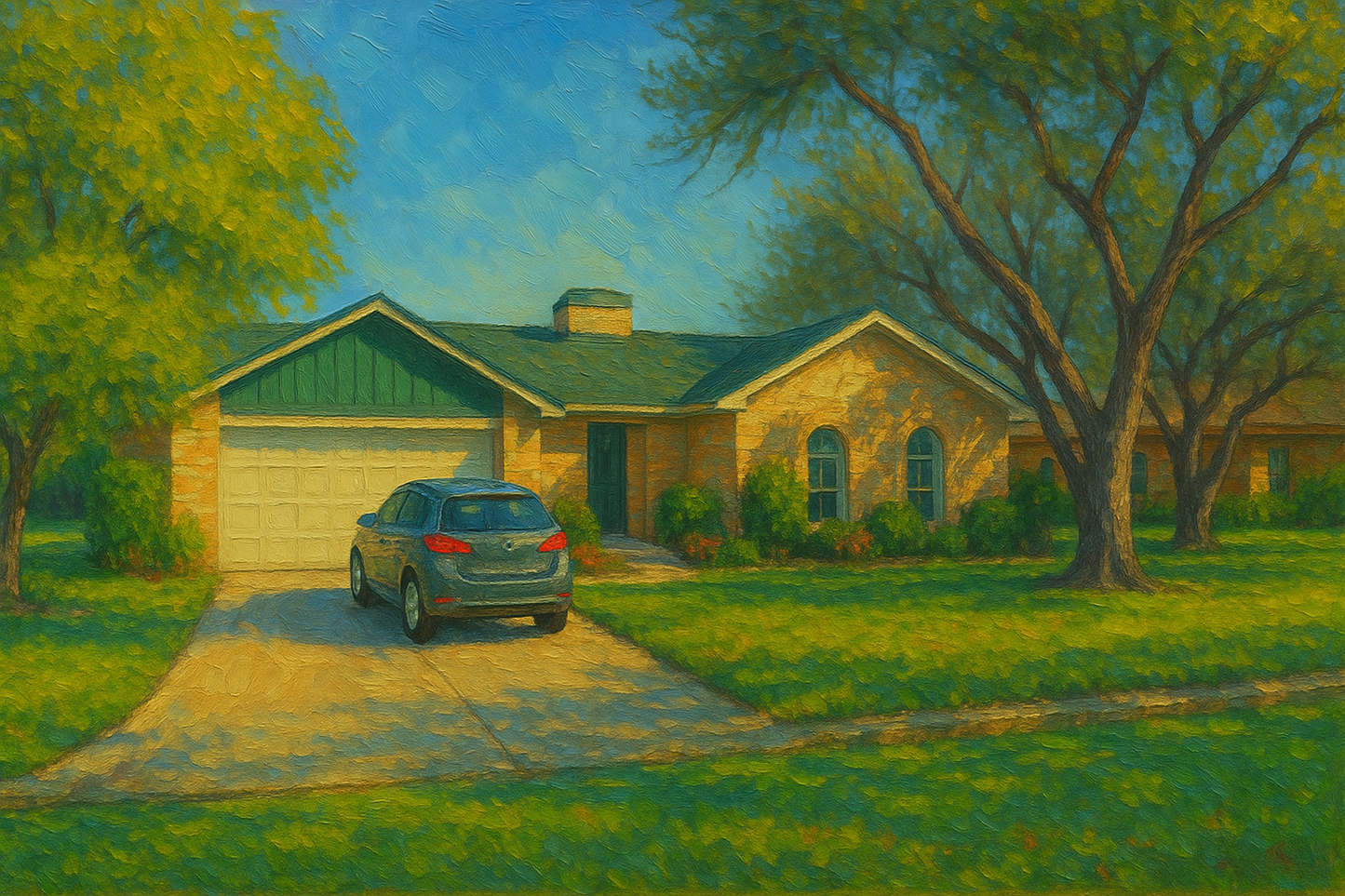 Oil painting of 4504 4th St, Brownwood, TX 76801
