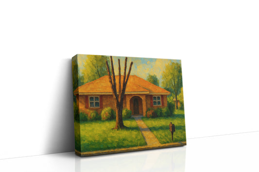 Mockup of 4506 Delwood Dr, Brownwood, TX 76801 oil painting on canvas
